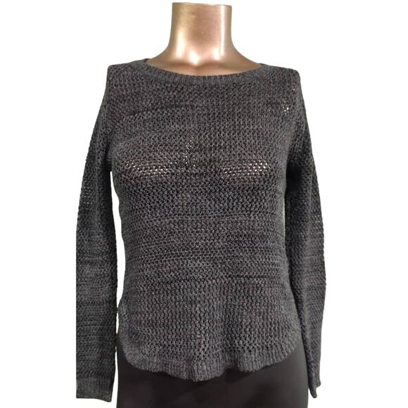Paper Crane Loosely Knit Pullover Long Sleeve Sweater, Dark Gray, Size S - Picture 1 of 5